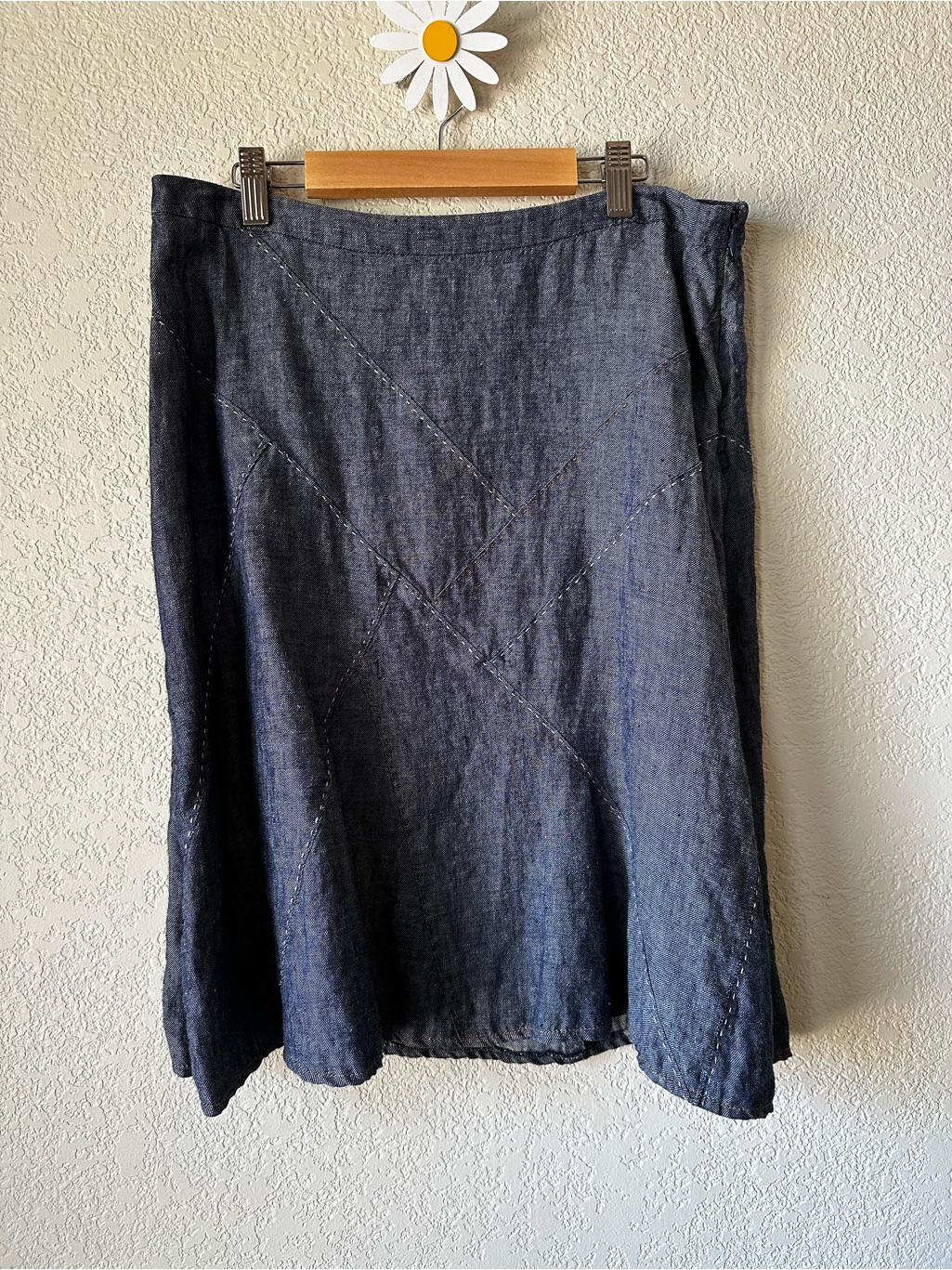 Cabi Dark Blue A-Line Denim-Style Skirt